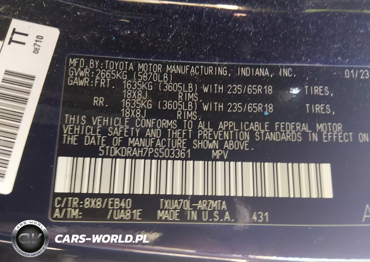 2023 Toyota Highlander Xle VIN:5TDKDRAH7PS503361 - 9