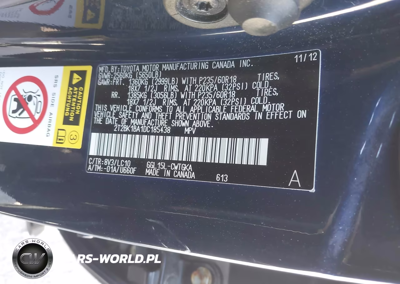 2013 Lexus Rx 350 VIN:2T2BK1BA1DC185438 - 9