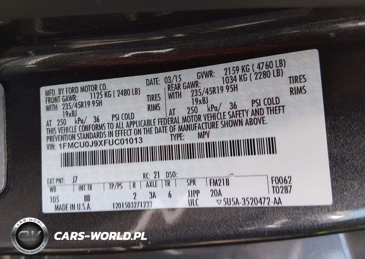 2015 Ford Escape Titanium VIN:1FMCU0J9XFUC01013 - 9