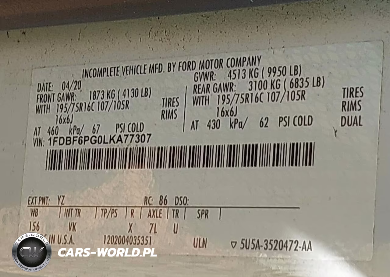 2020 Ford Transit-350 Cutaway VIN:1FDBF6PG0LKA77307 - 8