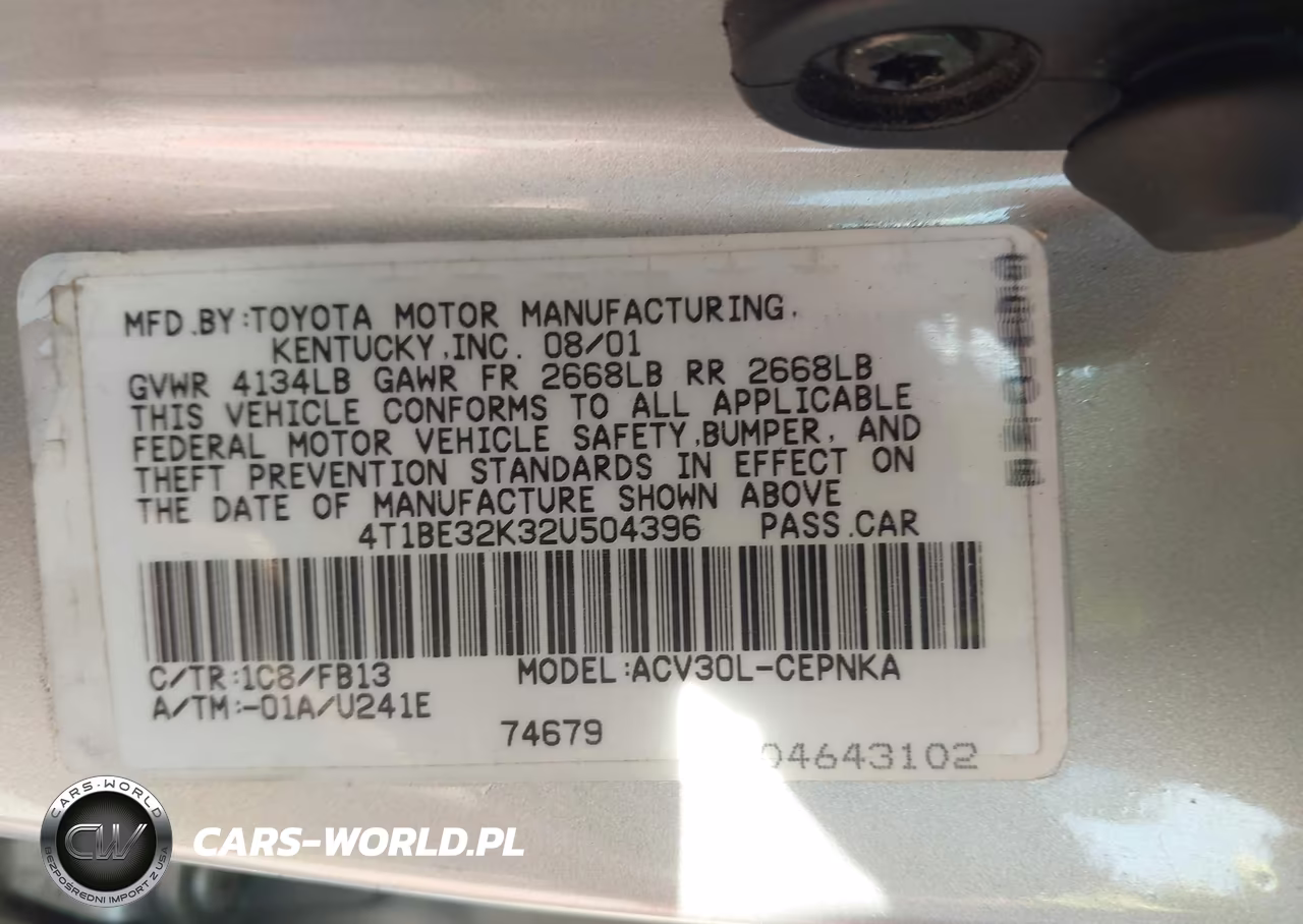 2002 Toyota Camry Le VIN:4T1BE32K32U504396 - 9
