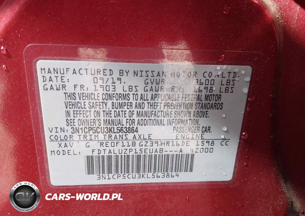 2019 Nissan Kicks Sr VIN:3N1CP5CU3KL563864 - 9
