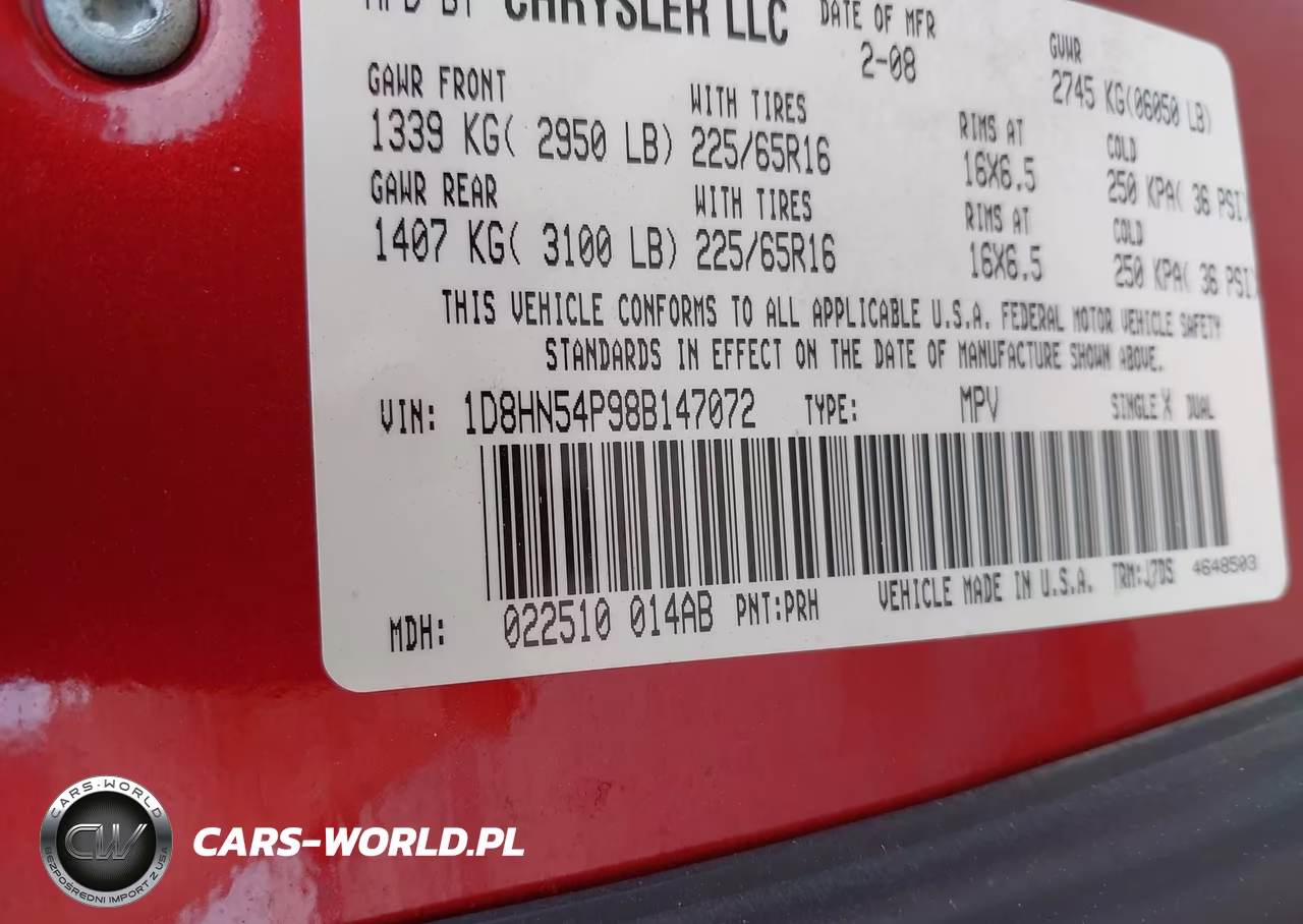 2008 Dodge Grand Caravan Sxt VIN:1D8HN54P98B147072 - 9