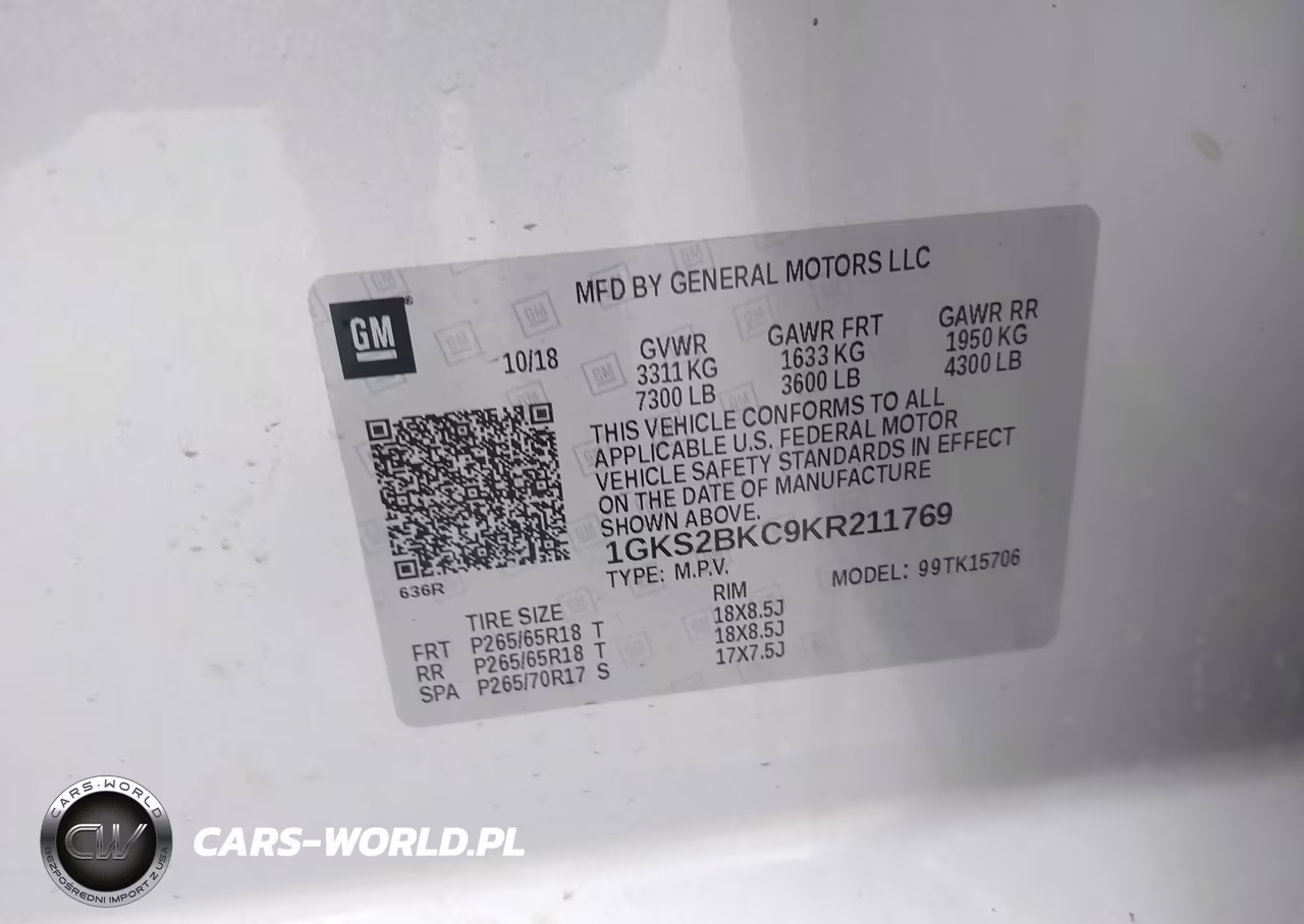 2019 GMC Yukon Slt VIN:1GKS2BKC9KR211769 - 9