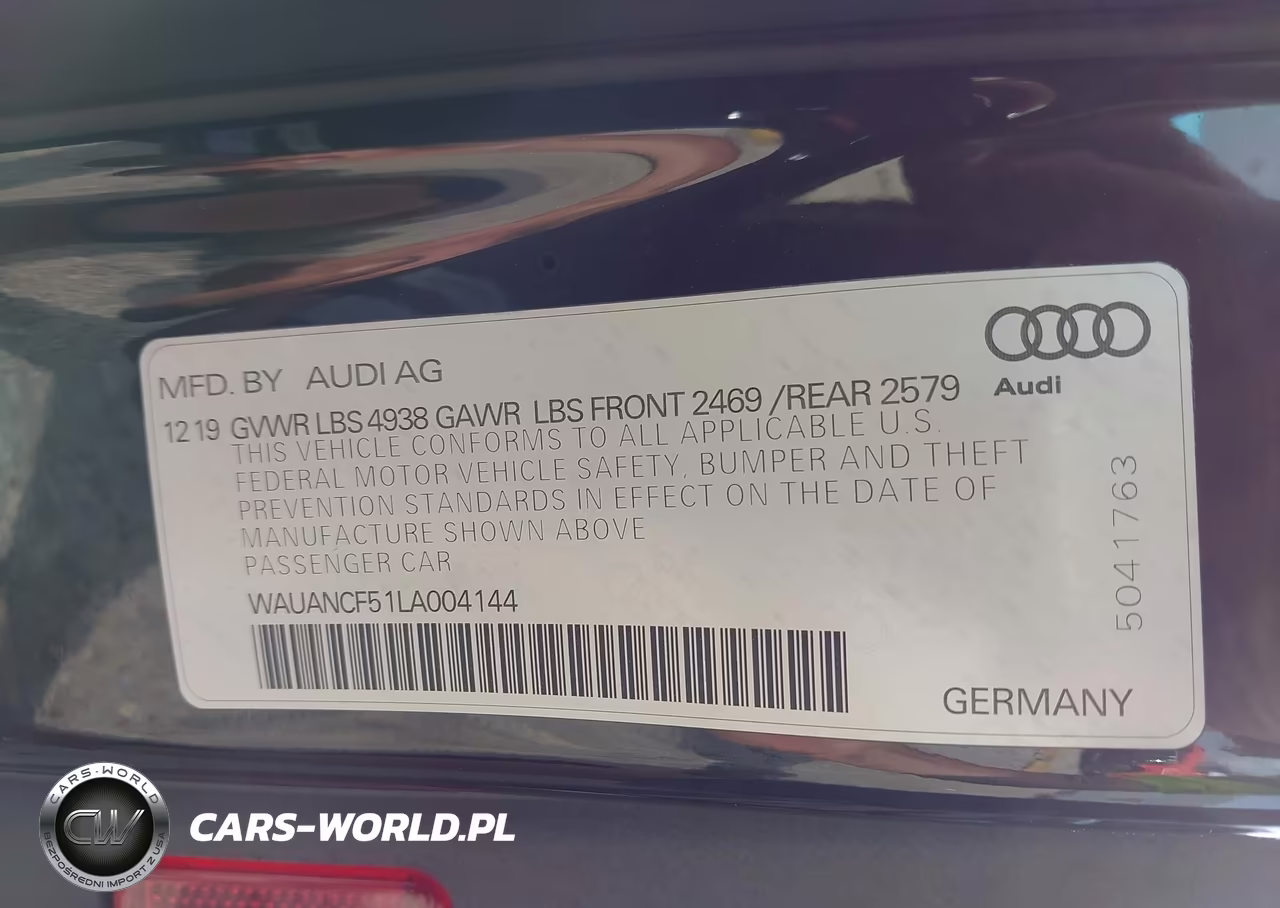 2020 Audi A5 Sportback Premium 45 Tfsi Quattro S Tronic VIN:WAUANCF51LA004144 - 9