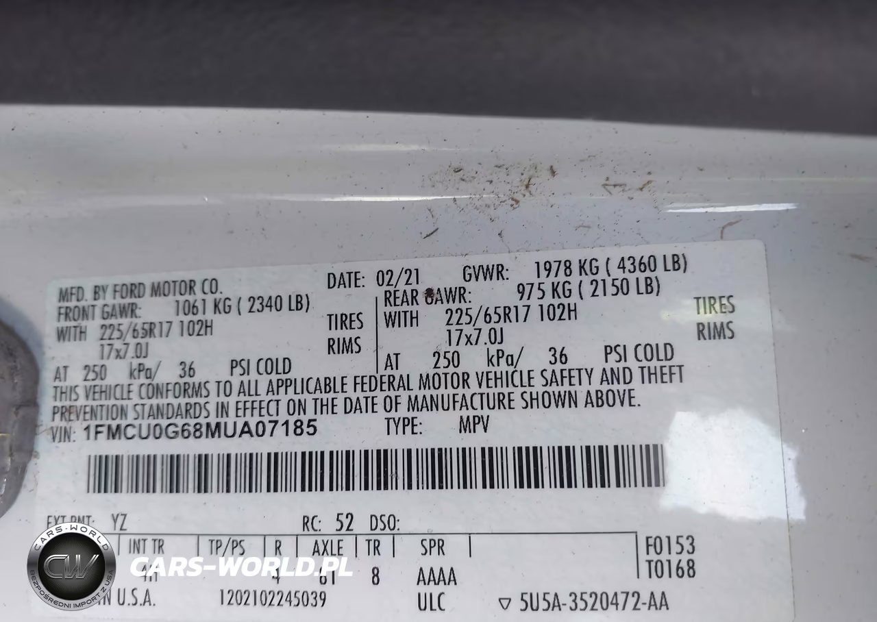 2021 Ford Escape Se VIN:1FMCU0G68MUA07185 - 9