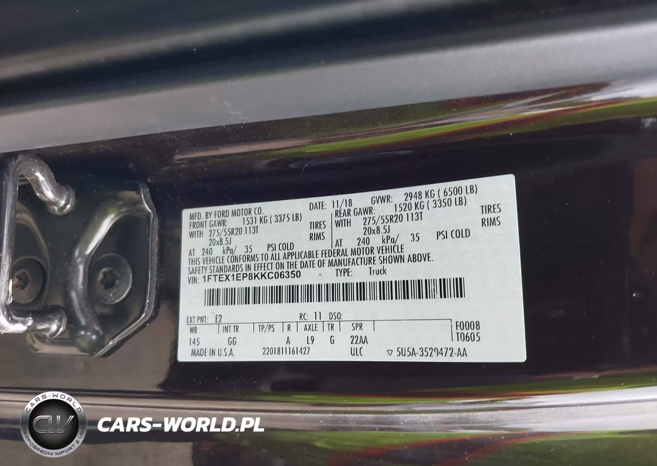 2019 Ford F-150 Xl VIN:1FTEX1EP8KKC06350 - 9