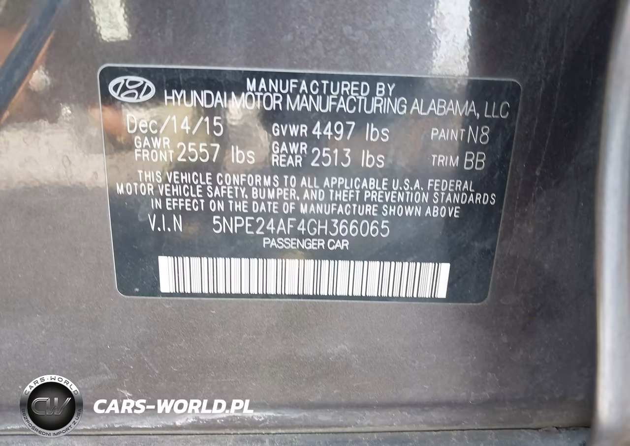 2016 Hyundai Sonata Se VIN:5NPE24AF4GH366065 - 9