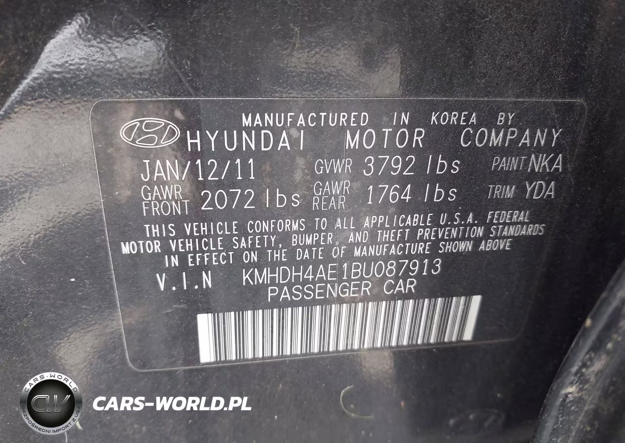 2011 Hyundai Elantra Gls (Ulsan Plant) VIN:KMHDH4AE1BU087913 - 9