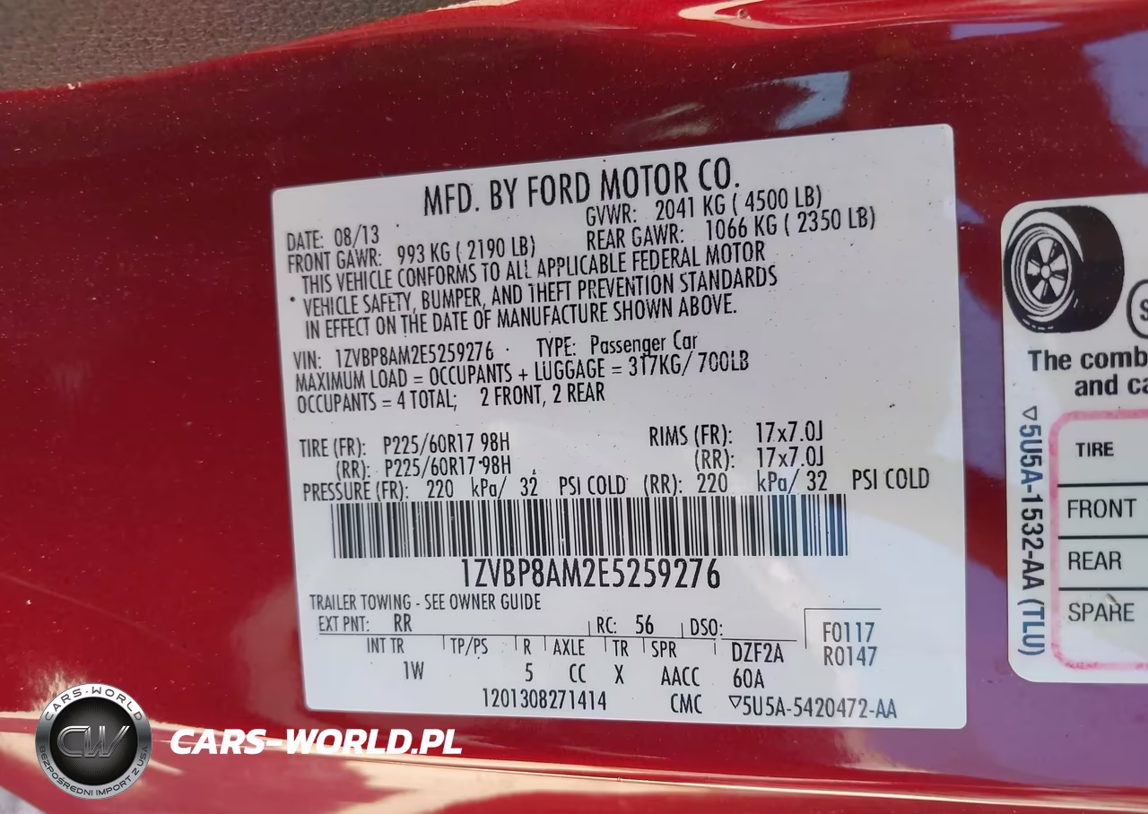 2014 Ford Mustang V6 VIN:1ZVBP8AM2E5259276 - 9