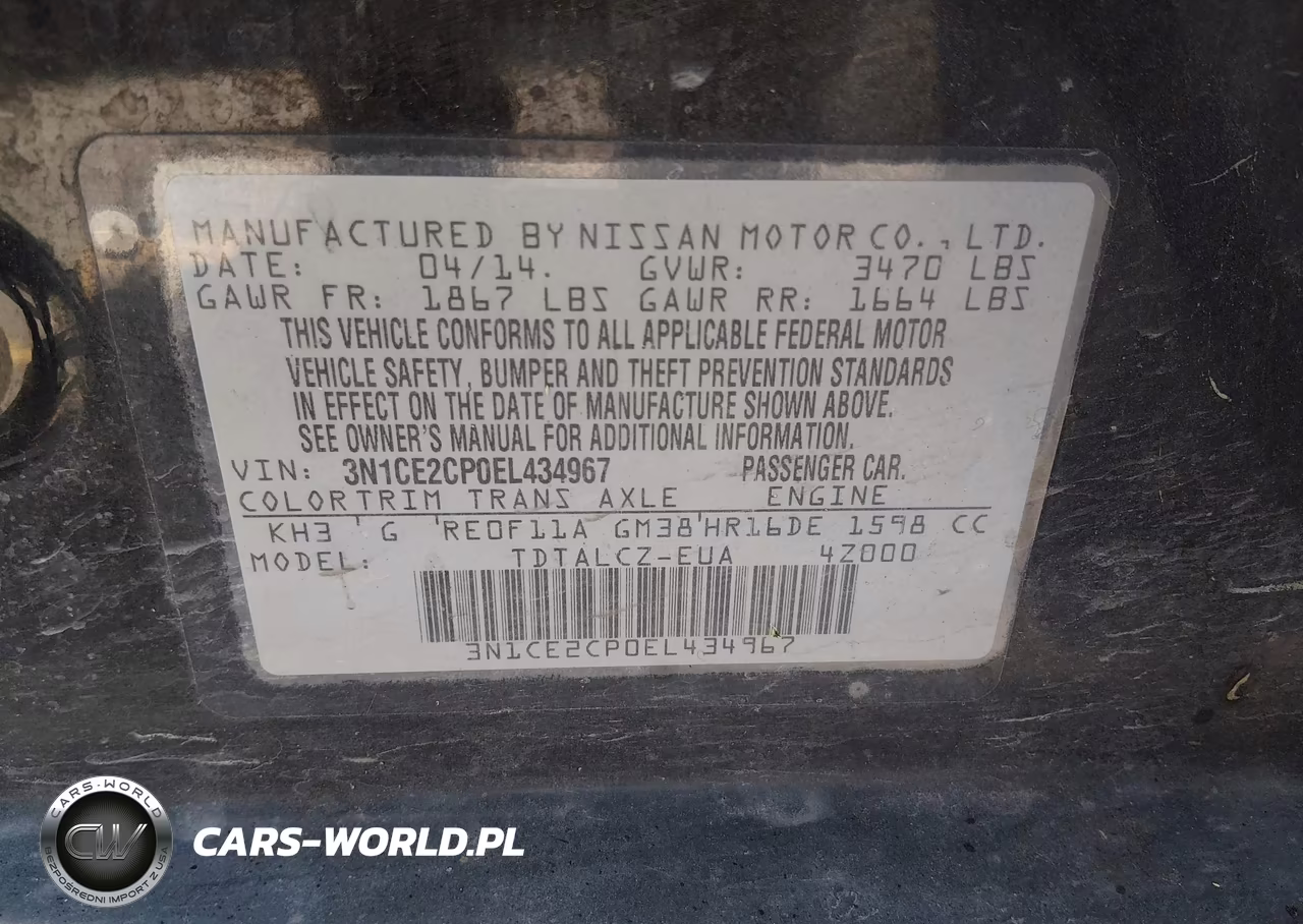 2014 Nissan Versa Note S Plus VIN:3N1CE2CP0EL434967 - 9