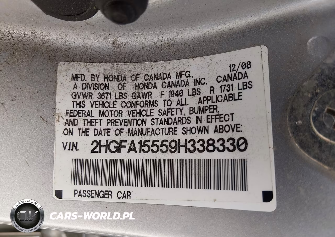 2009 Honda Civic Lx VIN:2HGFA15559H338330 - 9