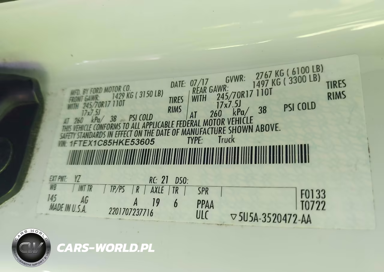 2017 Ford F-150 Xl VIN:1FTEX1C85HKE53605 - 9