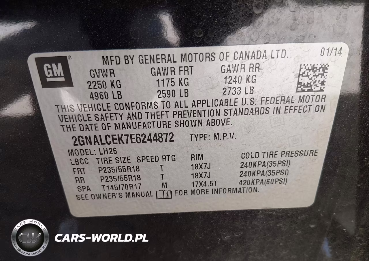 2014 Chevrolet Equinox 2Lt VIN:2GNALCEK7E6244872 - 9