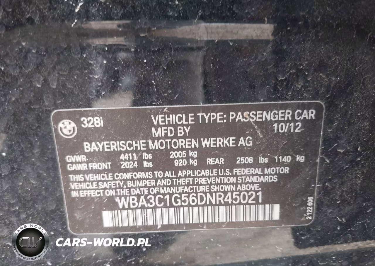 2013 BMW 328I VIN:WBA3C1G56DNR45021 - 9