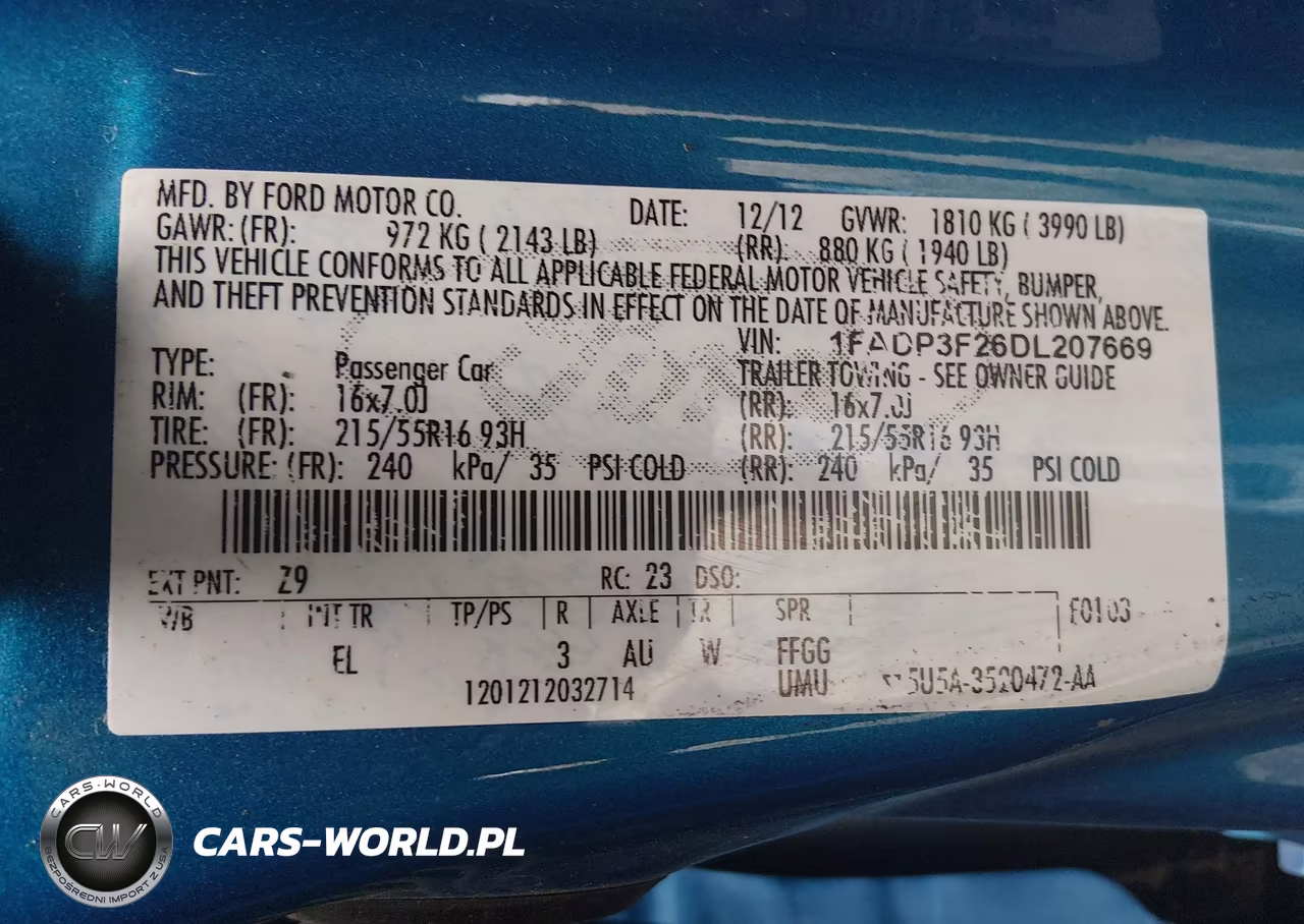 2013 Ford Focus Se VIN:1FADP3F26DL207669 - 9