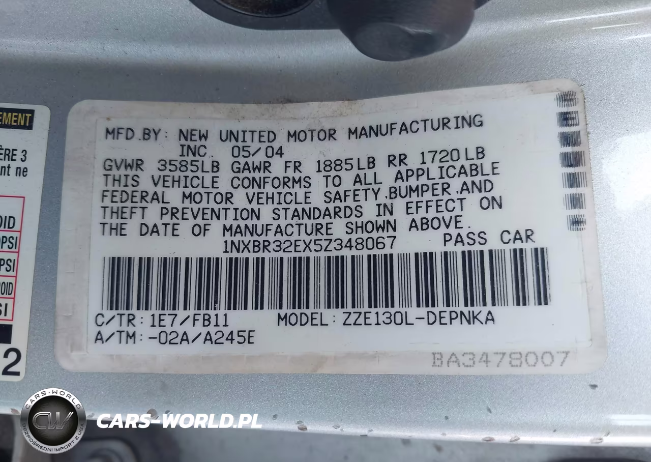 2005 Toyota Corolla Le VIN:1NXBR32EX5Z348067 - 9