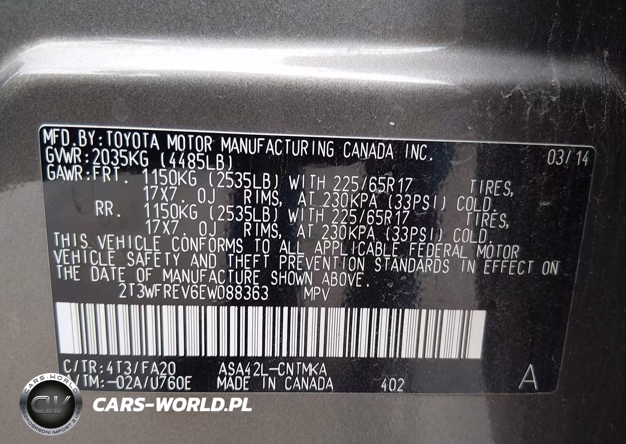 2014 Toyota Rav4 Xle VIN:2T3WFREV6EW088363 - 9