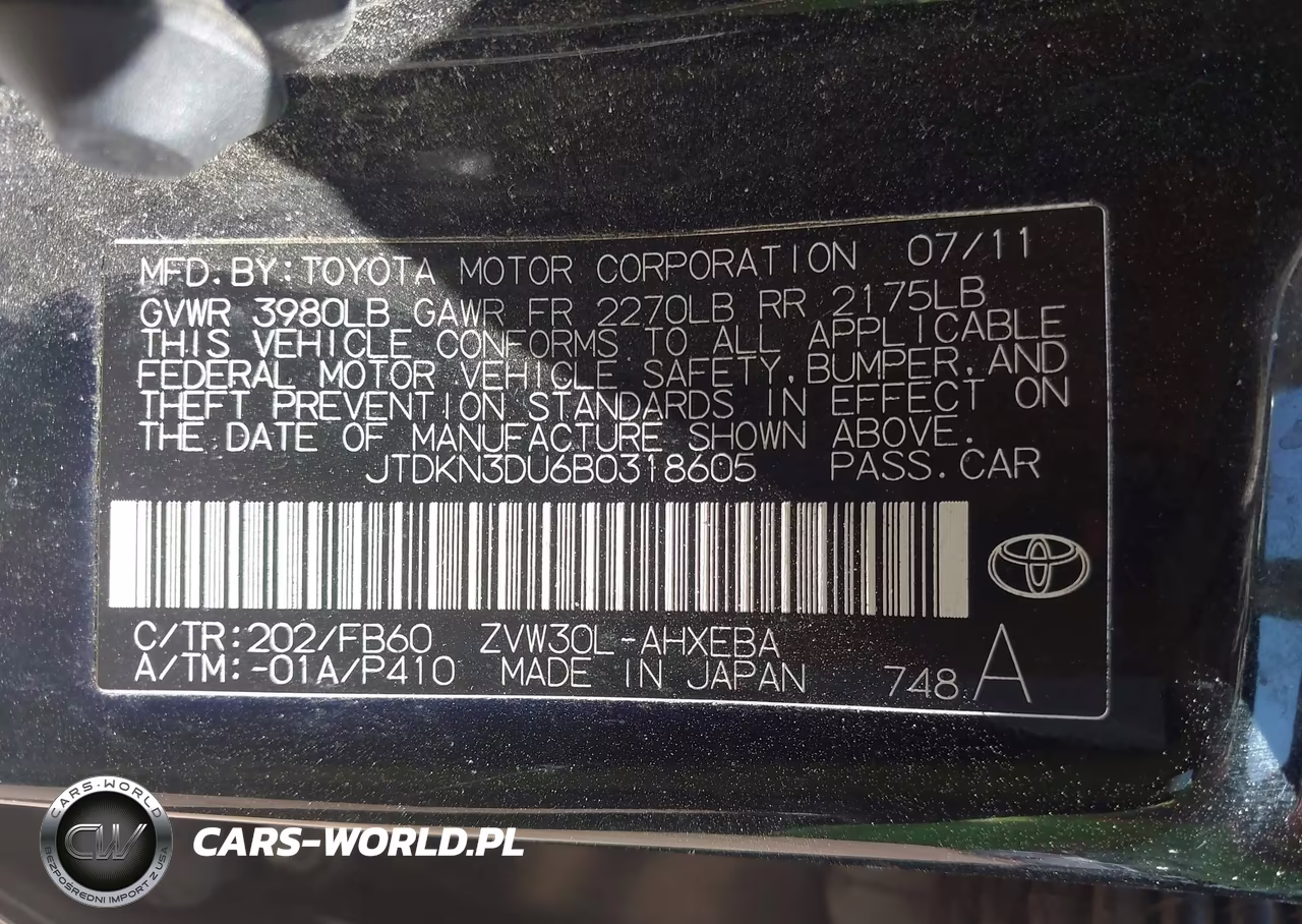 2011 Toyota Prius Three VIN:JTDKN3DU6B0318605 - 9