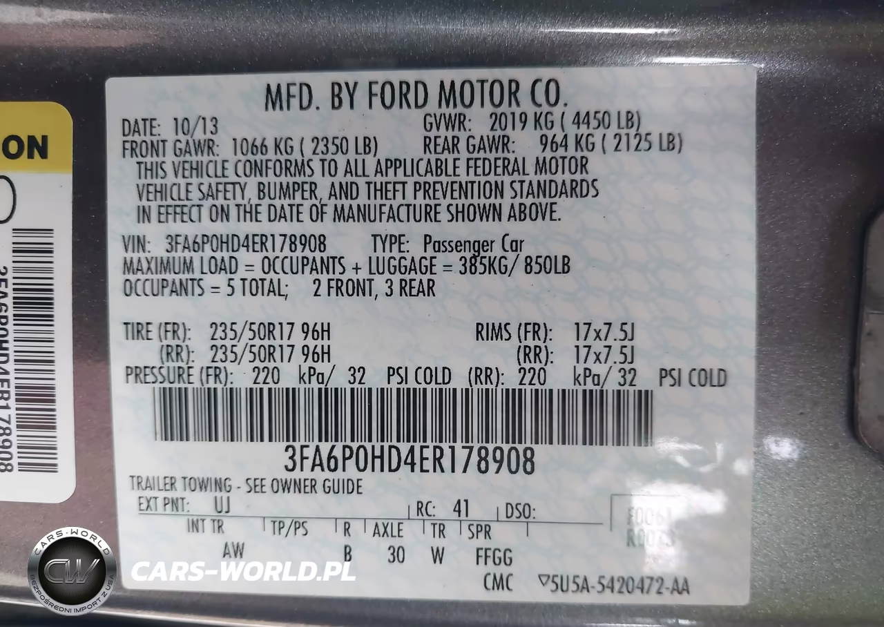 2014 Ford Fusion Se VIN:3FA6P0HD4ER178908 - 9