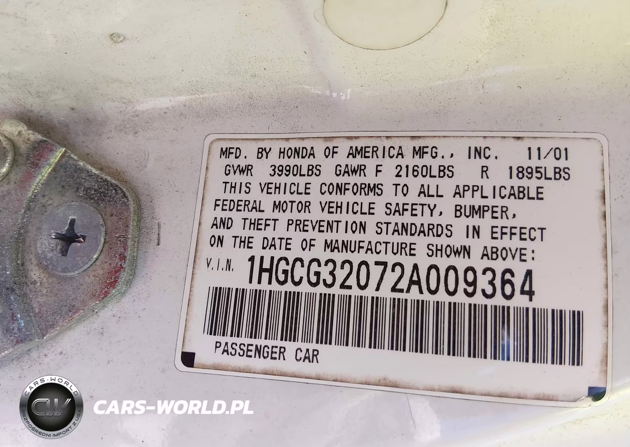 2002 Honda Accord 2.3 Se VIN:1HGCG32072A009364 - 9