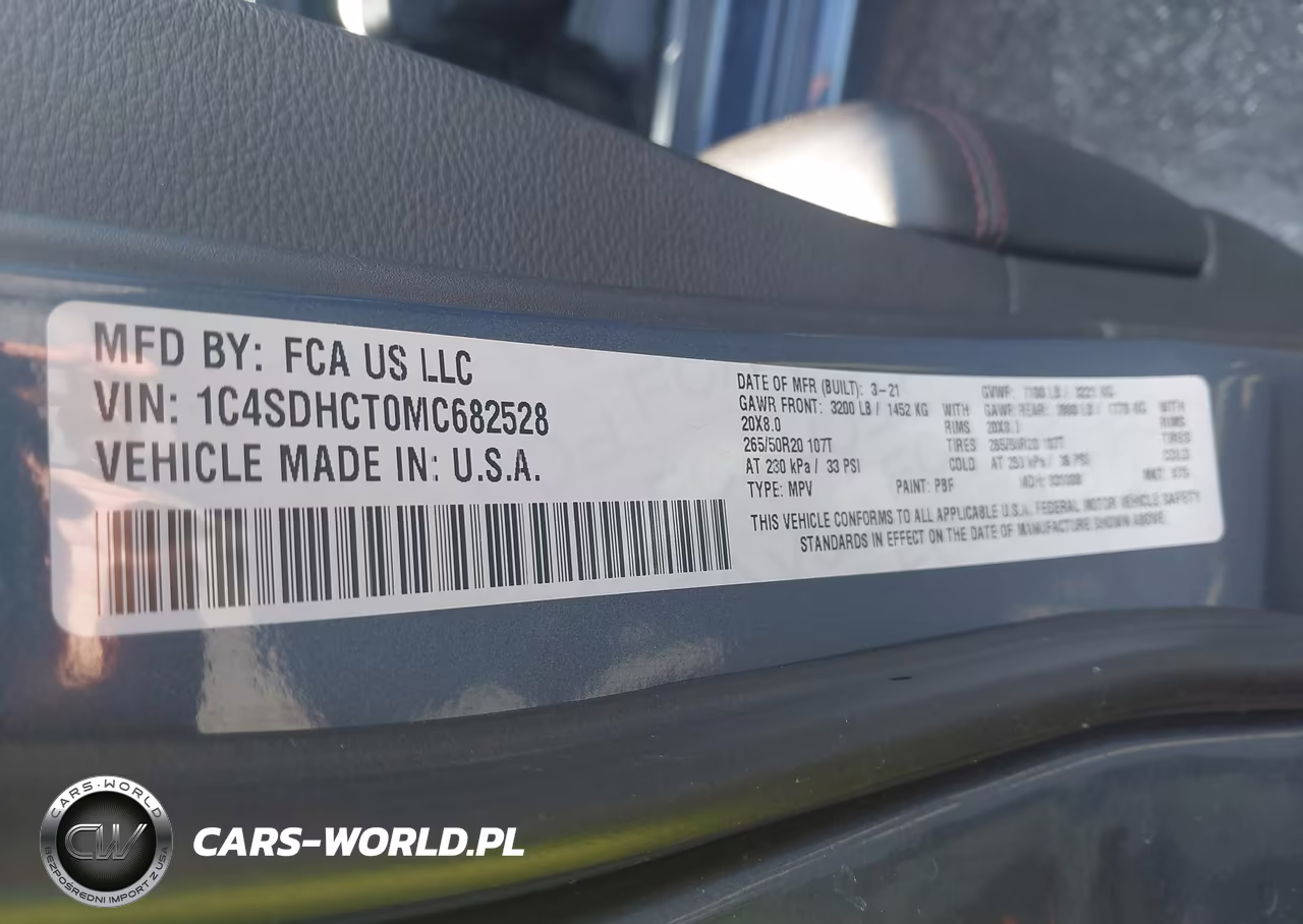 2021 Dodge Durango R-T Rwd VIN:1C4SDHCT0MC682528 - 9