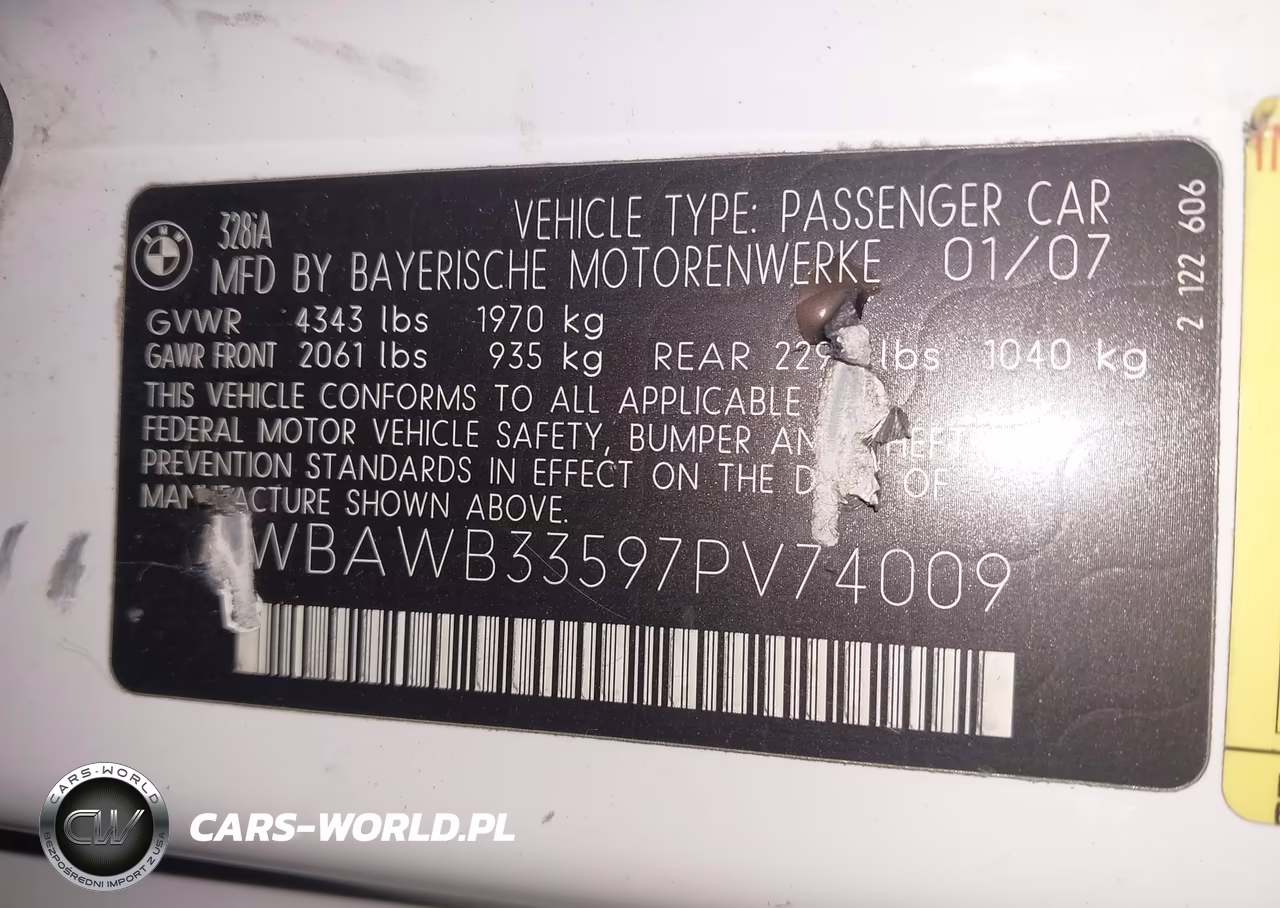 2007 BMW 328I VIN:WBAWB33597PV74009 - 9