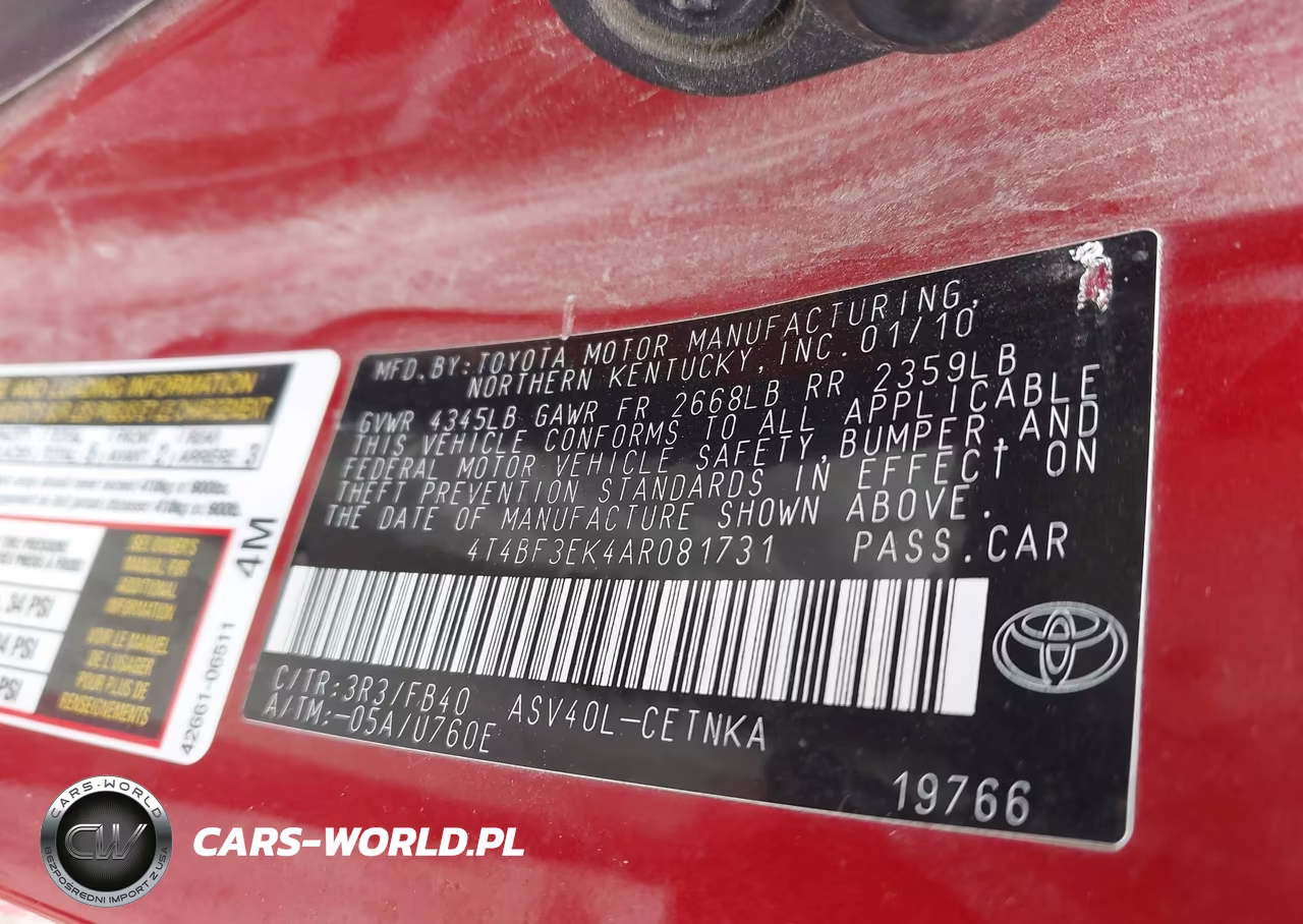 2010 Toyota Camry Le VIN:4T4BF3EK4AR081731 - 9