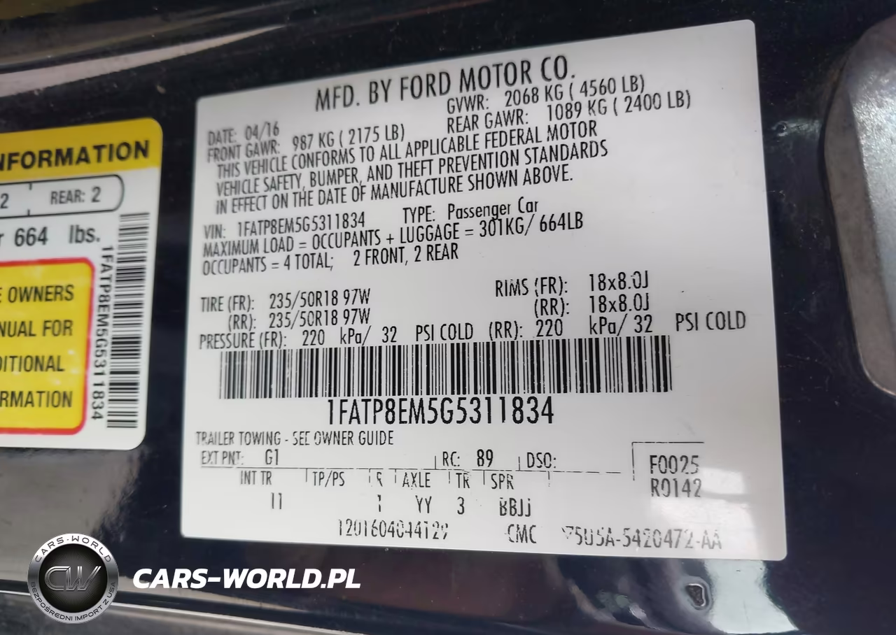2016 Ford Mustang V6 VIN:1FATP8EM5G5311834 - 9