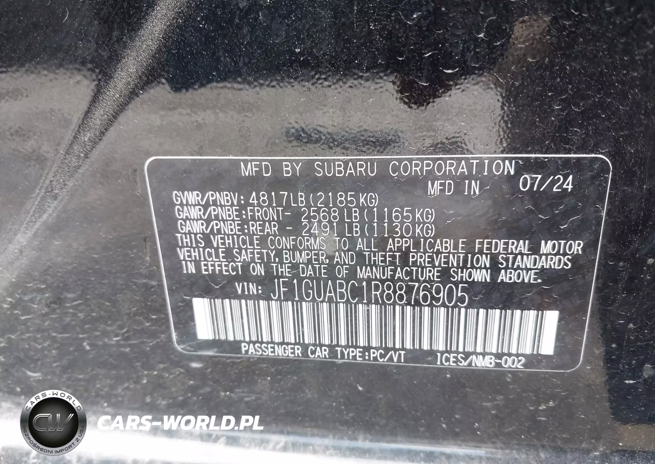 2024 Subaru Impreza Base 5-Door VIN:JF1GUABC1R8876905 - 8