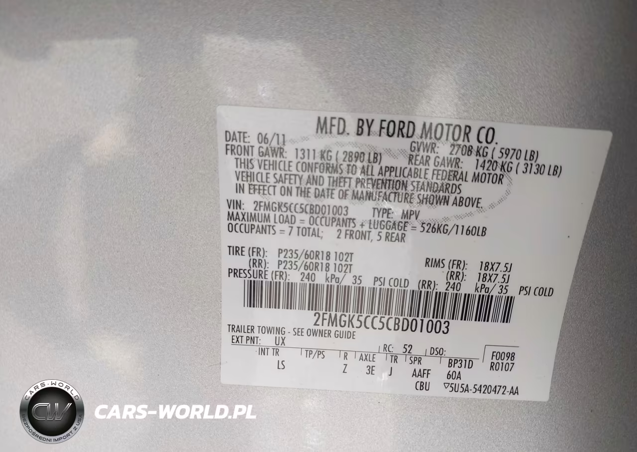 2012 Ford Flex Sel VIN:2FMGK5CC5CBD01003 - 9
