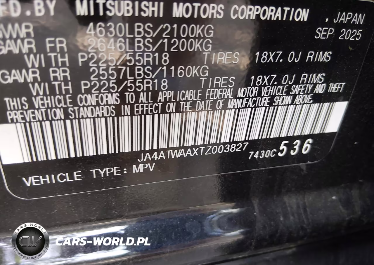2026 Mitsubishi Eclipse Cross Black Edition S-Awc-Se S-Awc-Sel S-Awc VIN:JA4ATWAAXTZ003827 - 9
