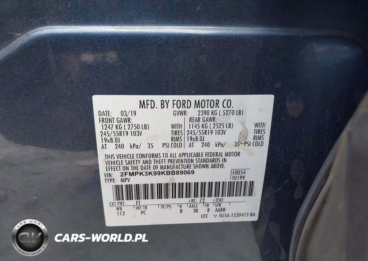 2019 Ford Edge Titanium VIN:2FMPK3K99KBB89069 - 9
