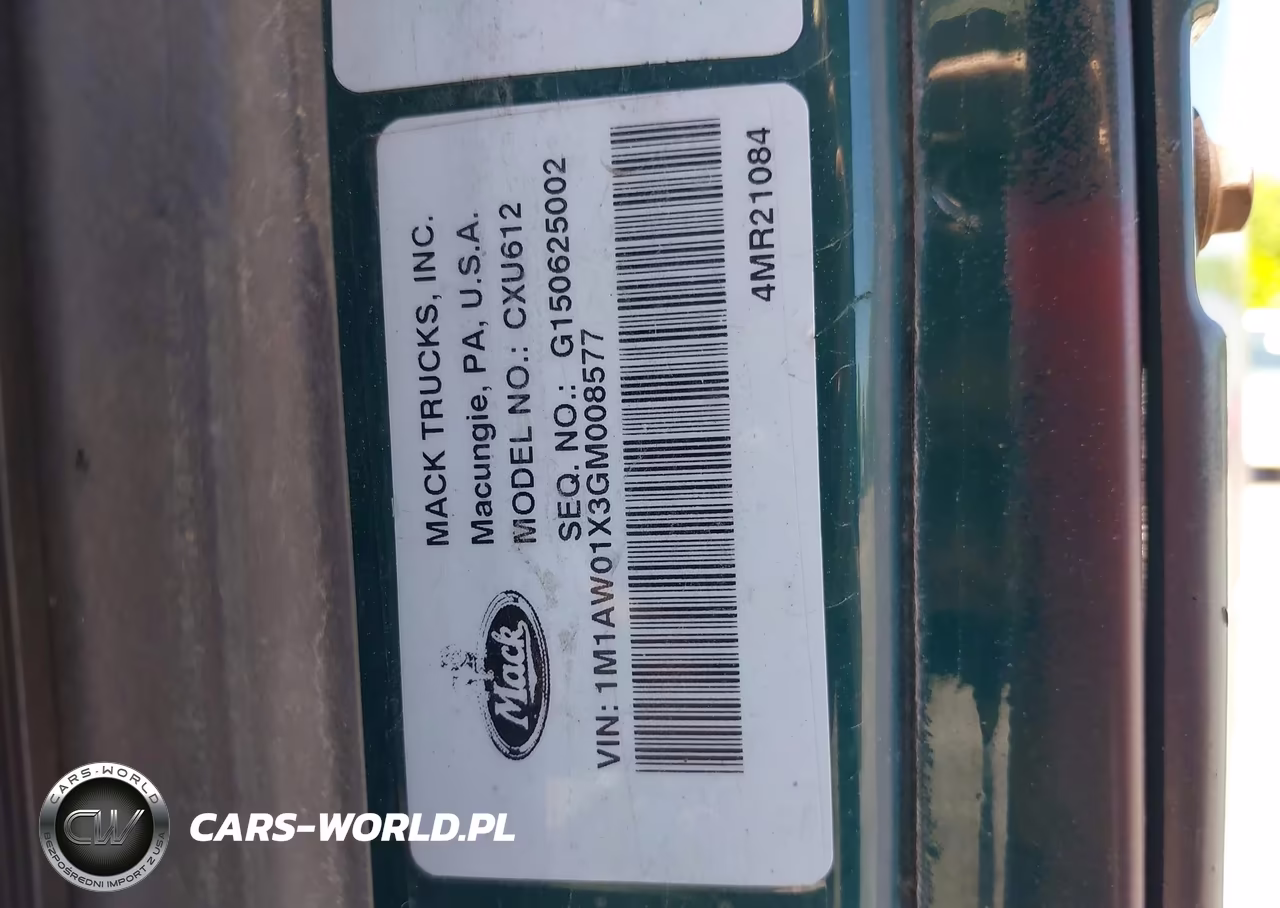 2016 Mack 600 Cxu600 VIN:1M1AW01X3GM008577 - 8