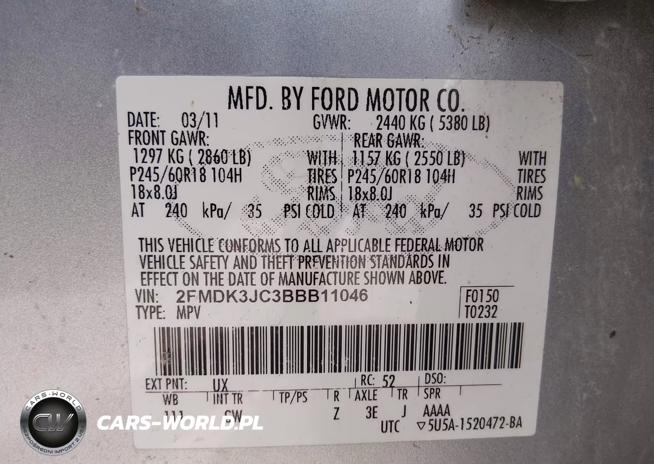 2011 Ford Edge Sel VIN:2FMDK3JC3BBB11046 - 9