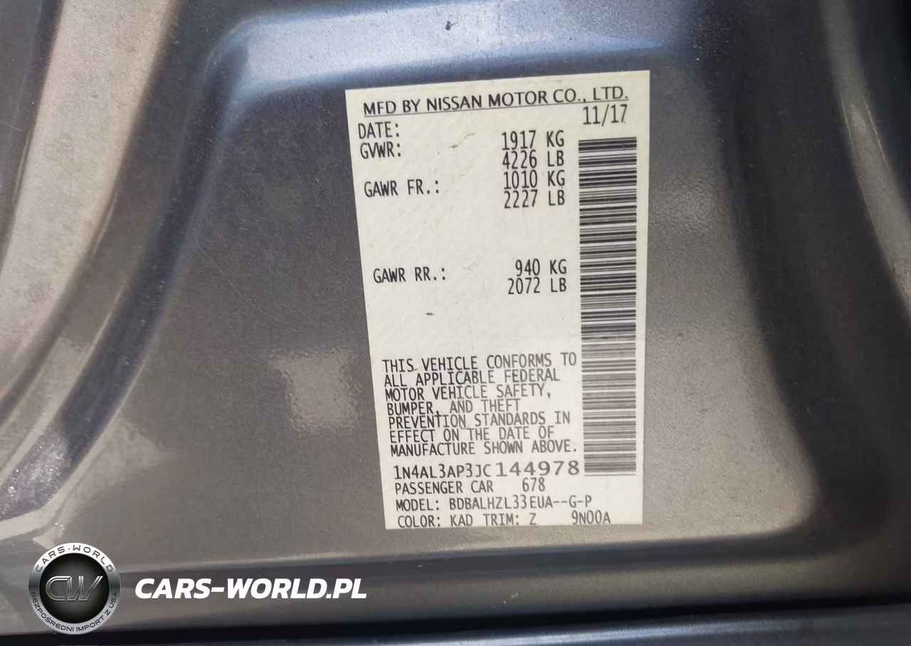 2018 Nissan Altima 2.5 Sr VIN:1N4AL3AP3JC144978 - 9
