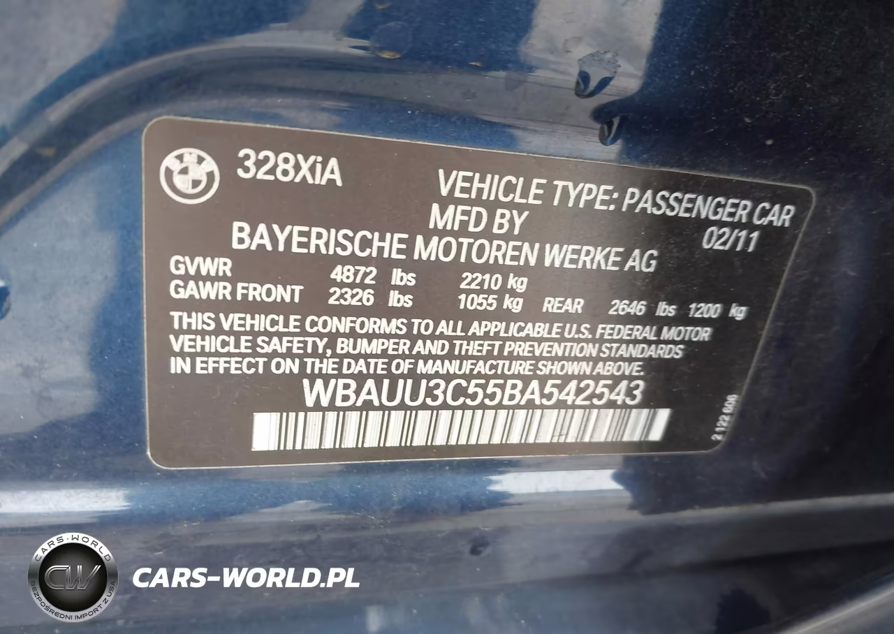 2011 BMW 328I xDrive VIN:WBAUU3C55BA542543 - 9