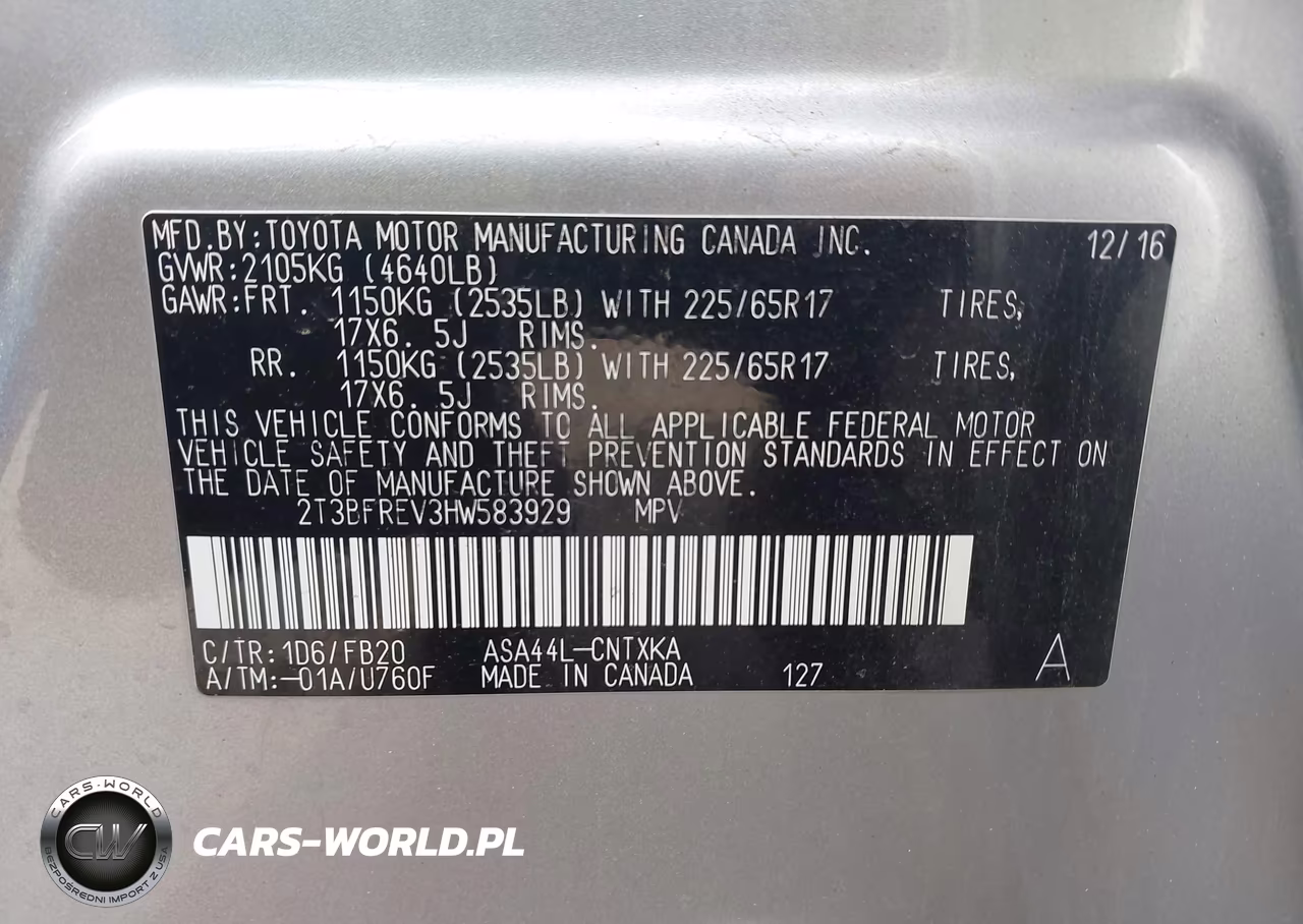 2017 Toyota Rav4 Le VIN:2T3BFREV3HW583929 - 9