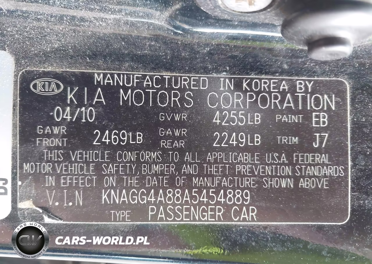 2010 Kia Optima Lx VIN:KNAGG4A88A5454889 - 9