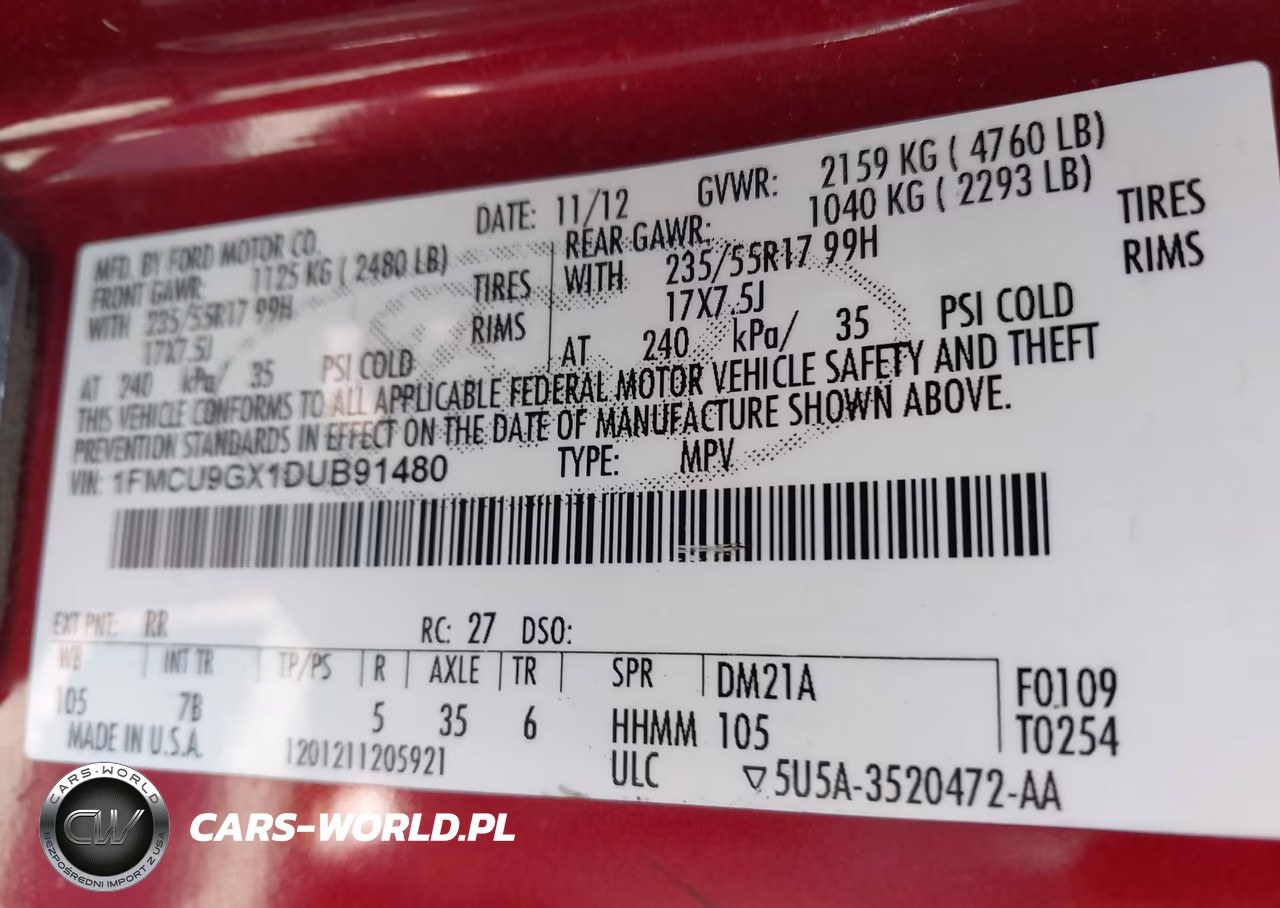 2013 Ford Escape Se VIN:1FMCU9GX1DUB91480 - 9