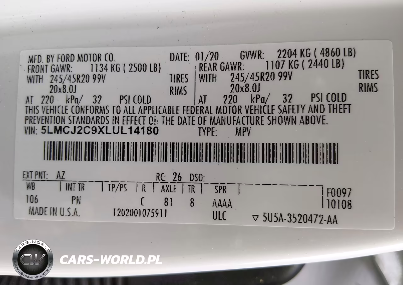 2020 Lincoln Corsair Reserve VIN:5LMCJ2C9XLUL14180 - 9