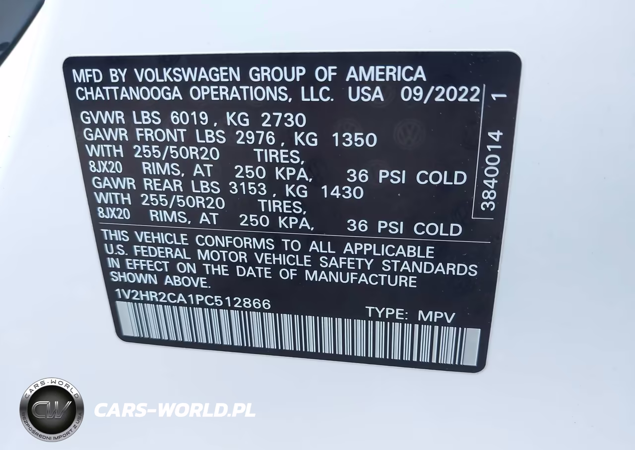 2023 Volkswagen Atlas 3.6L V6 Se W-Technology VIN:1V2HR2CA1PC512866 - 9