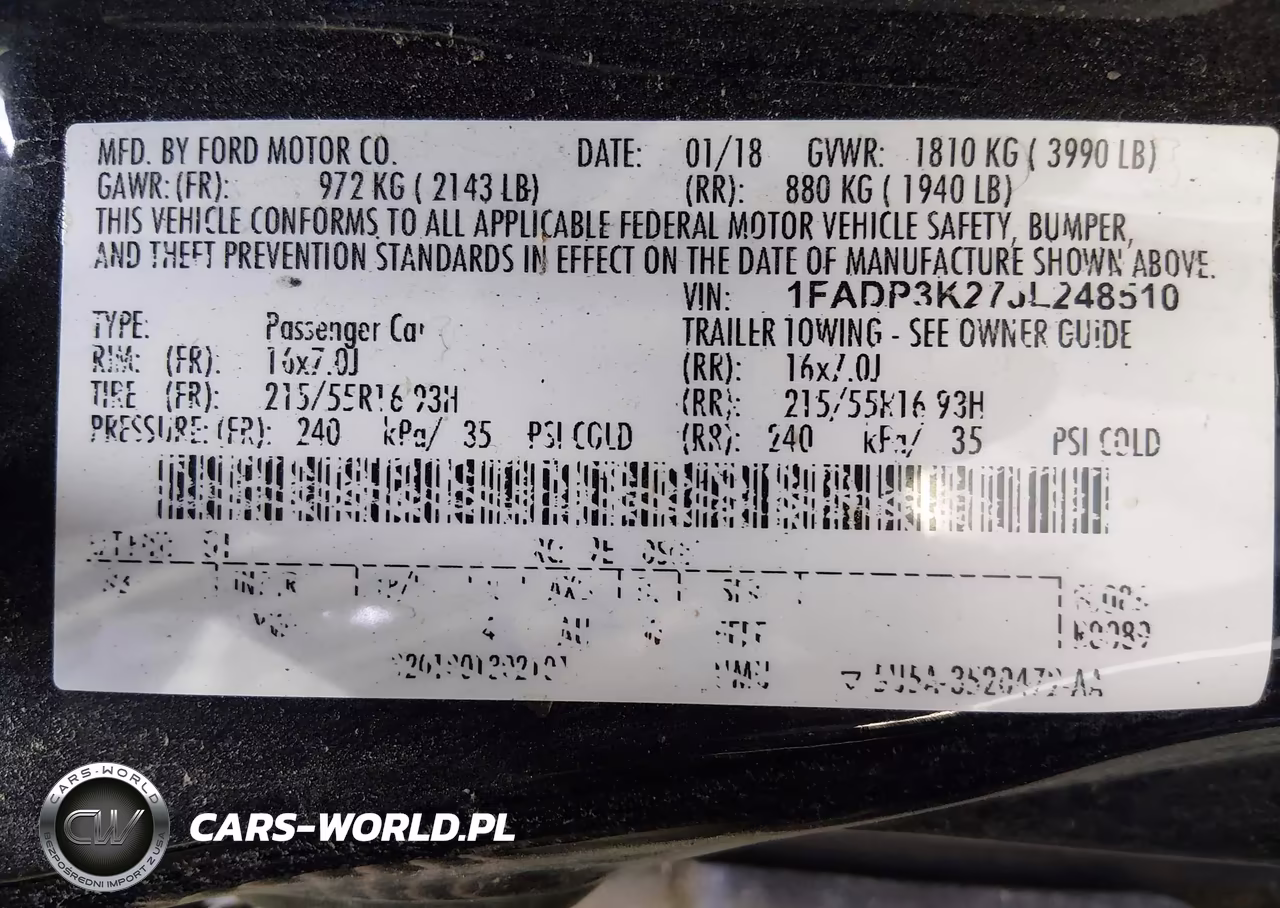 2018 Ford Focus Se VIN:1FADP3K27JL248510 - 9