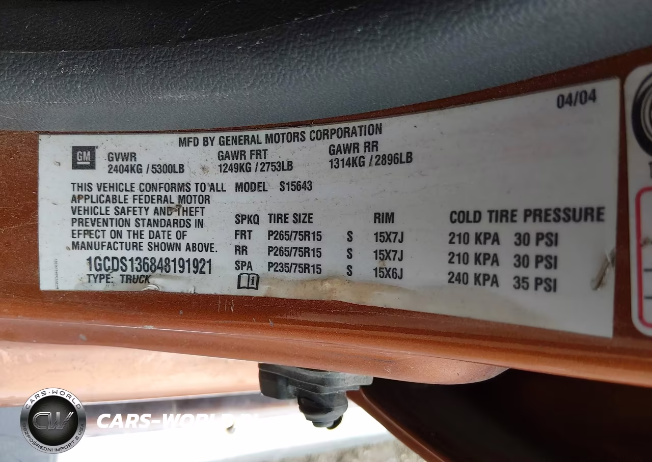 2004 Chevrolet Colorado 1Sf Ls Z71 VIN:1GCDS136848191921 - 9