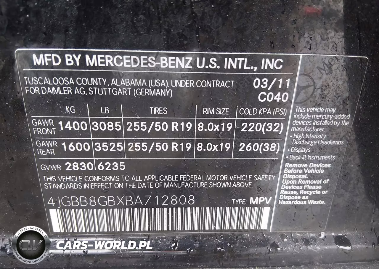 2011 Mercedes-Benz Ml 350 4Matic VIN:4JGBB8GBXBA712808 - 9