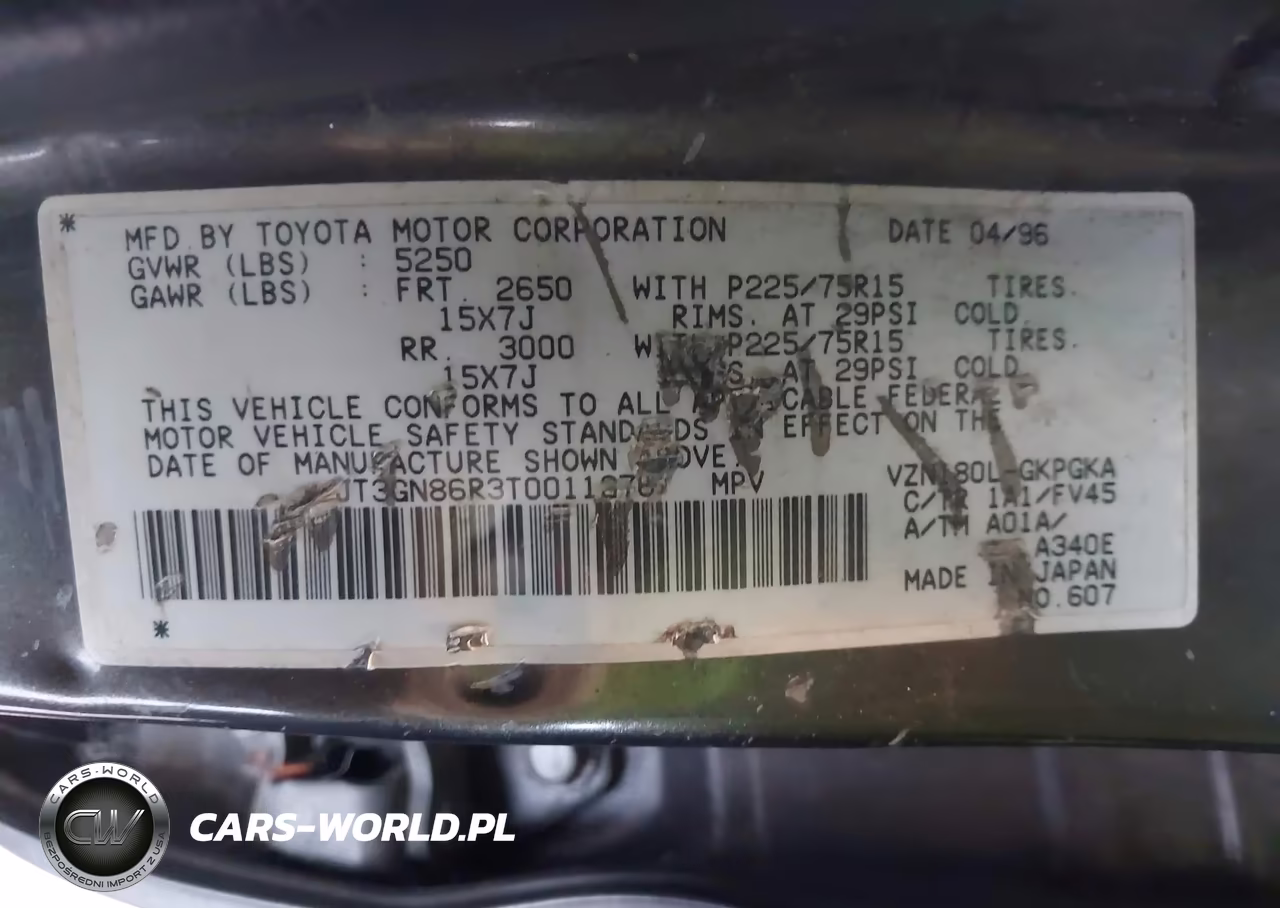 1996 Toyota 4Runner Sr5 VIN:JT3GN86R3T0011376 - 9