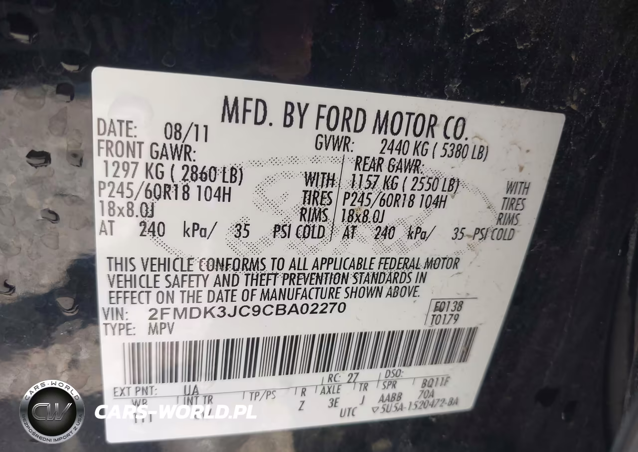 2012 Ford Edge Sel VIN:2FMDK3JC9CBA02270 - 9