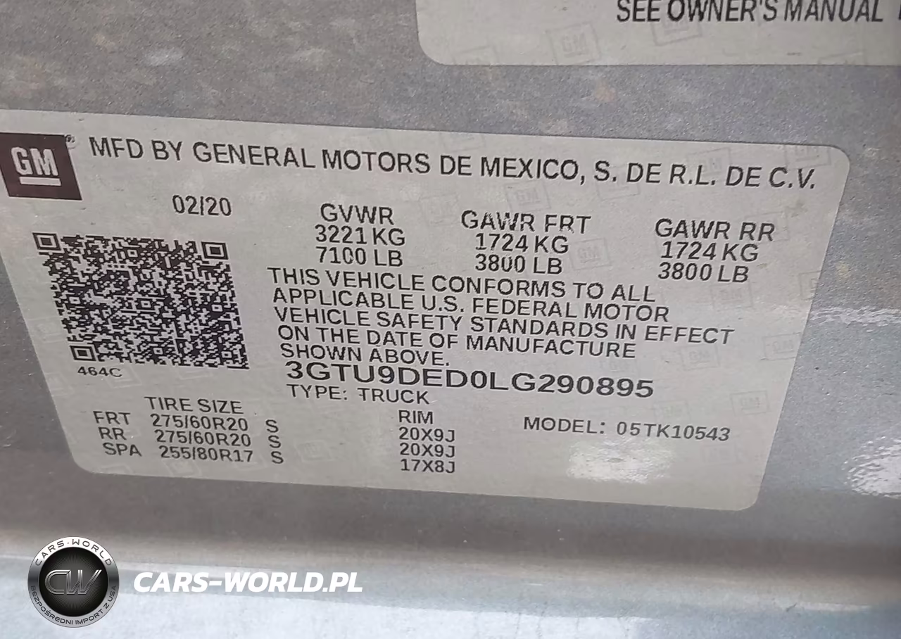2020 GMC Sierra 1500 4Wd Short Box Slt VIN:3GTU9DED0LG290895 - 9