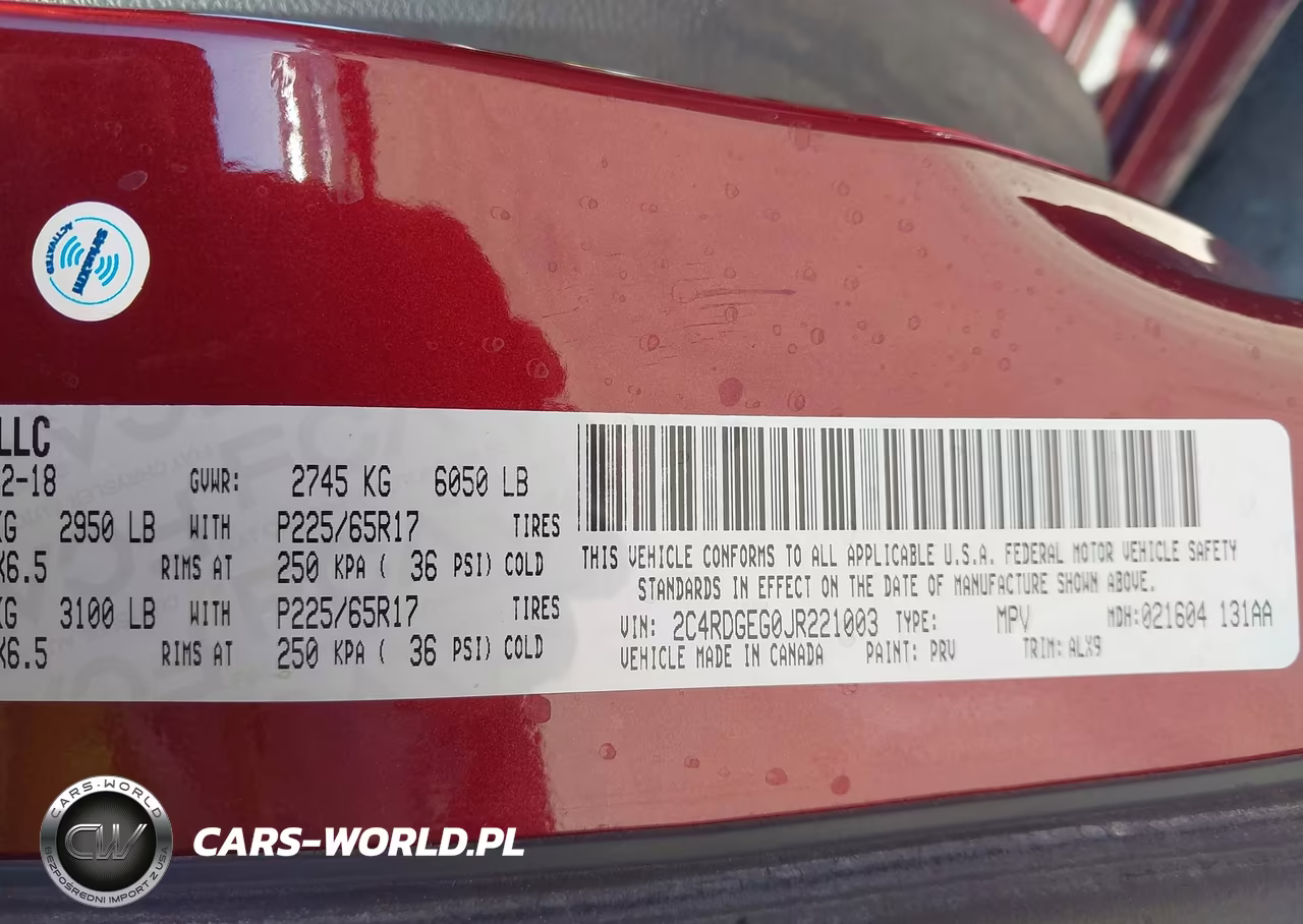 2018 Dodge Grand Caravan Gt VIN:2C4RDGEG0JR221003 - 9