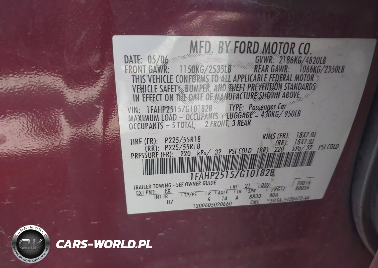 2007 Ford Five Hundred Limited VIN:1FAHP25157G101828 - 9
